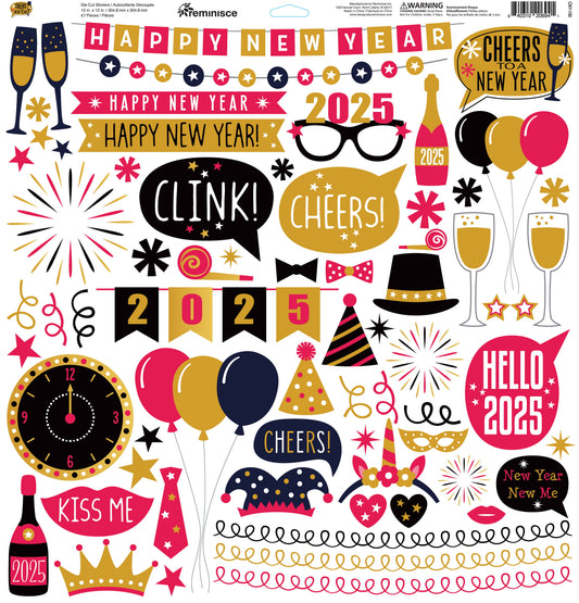 Reminisce Cheers To A New Year 12X12 Sticker