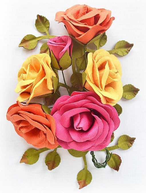 Little Birdie Marva Paper Flowers 4/Pkg