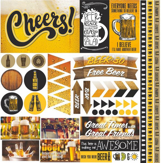 Reminisce Craft Beer 12x12 Elements Stickers
