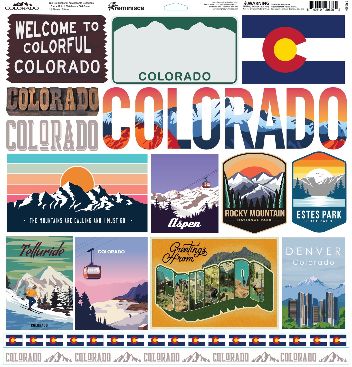 Reminisce Colorado 12x12 Sticker