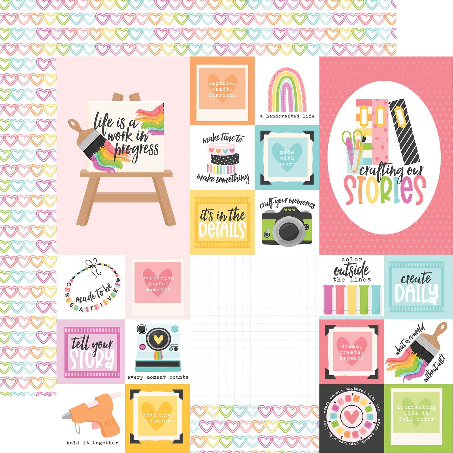 Echo Park Craft Room Multi Journaling Cards DS Paper (1 Sheet)