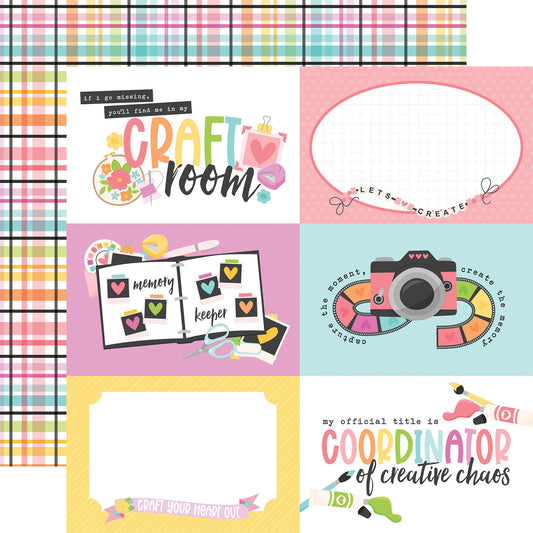 Echo Park Craft Room 6x4 Journaling Cards DS Paper (1 Sheet)