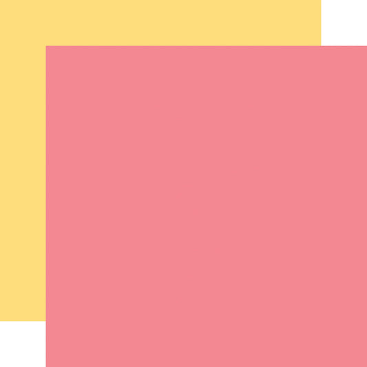Echo Park Craft Room: Pink / Yellow 12x12 Coordinating Solid DS Paper (1 sheet)