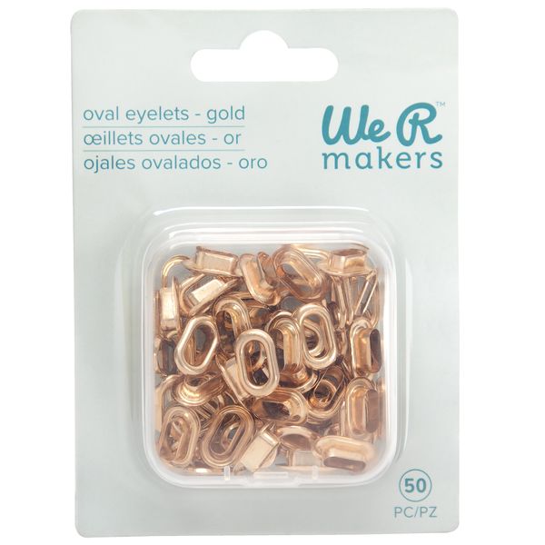 We R Crop-A-Dile Gold Oval Eyelets, 50pc
