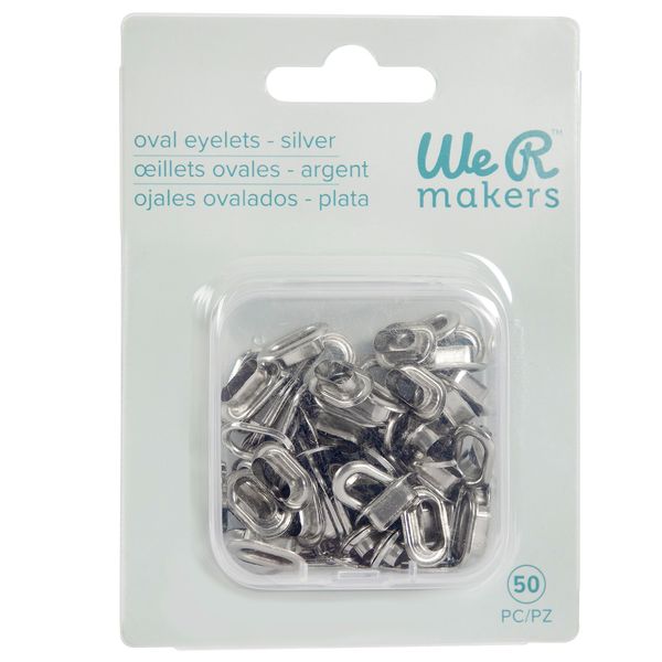 We R Crop-A-Dile Silver Oval Eyelets, 50pc
