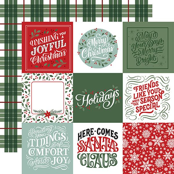 Echo Park -Christmas Salutations 4 x4 Journaling Cards - 12x12 Paper