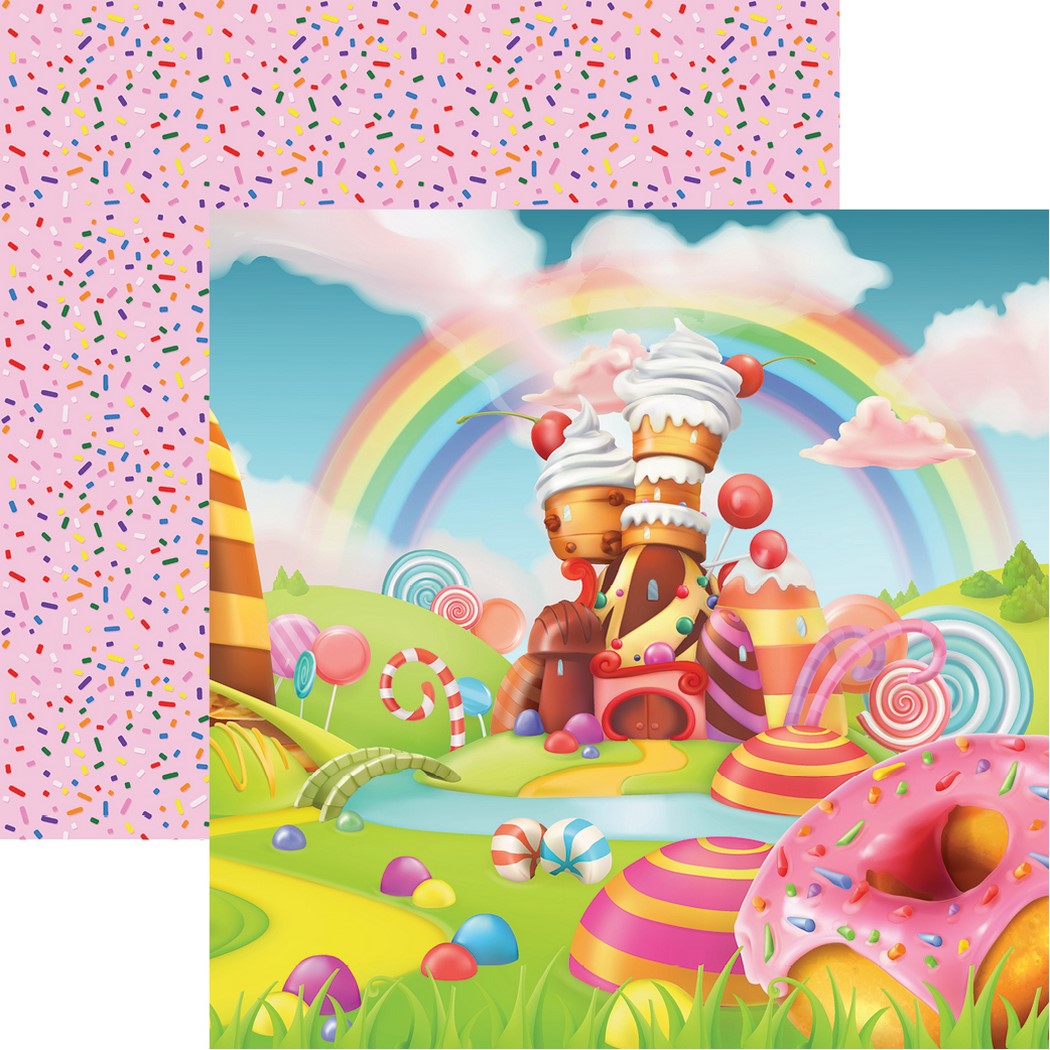 Reminisce Candy Shoppe: Candy Land Scrapb DS Paper (1 Sheet)