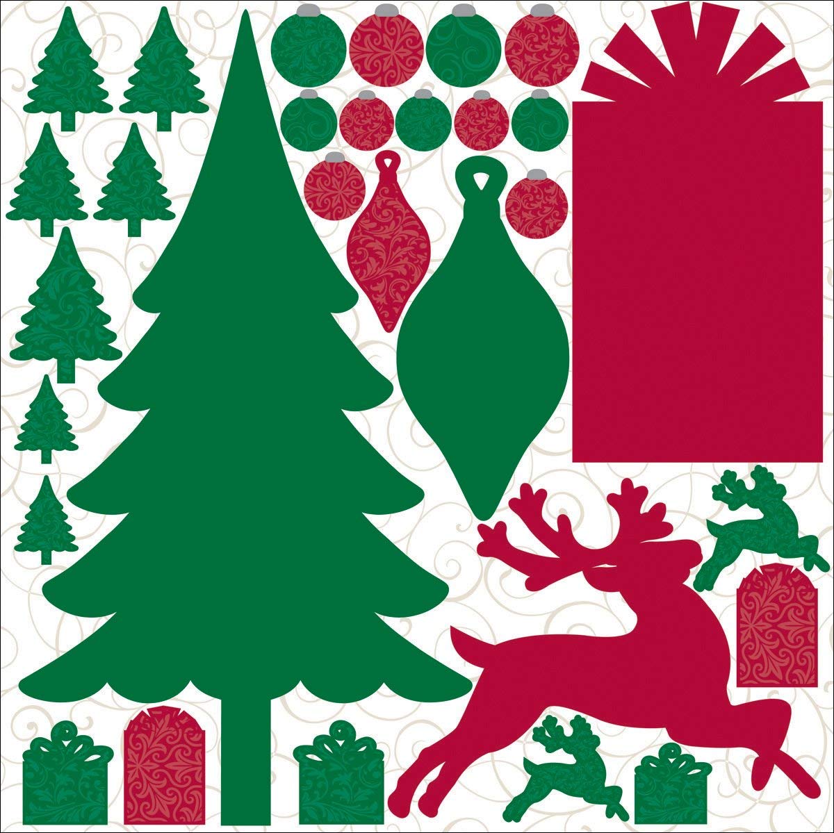 Reminisce Christmastime Glitter 12x12 Stickers