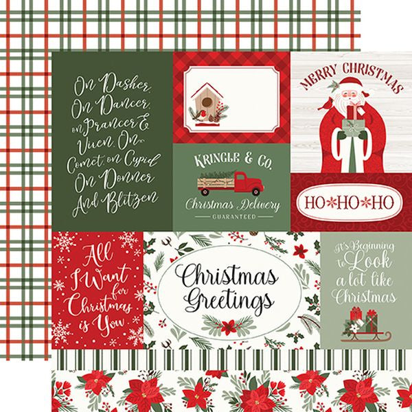 Echo Park Christmas Time Double-Sided Cardstock 12"X12"-Multi Journaling Cards