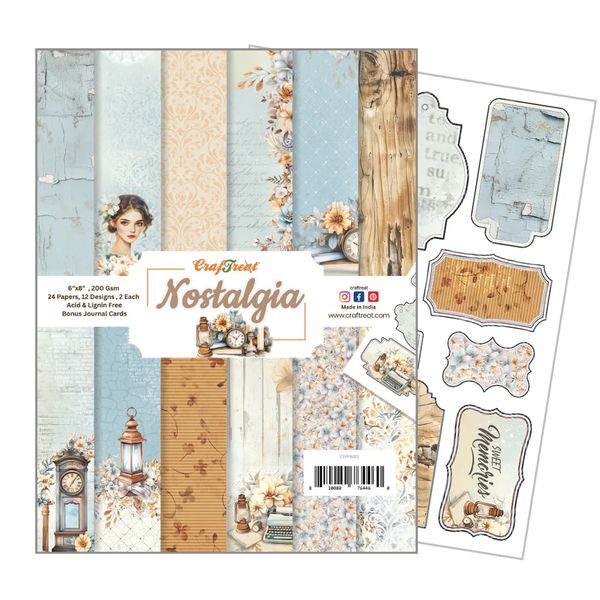 CrafTreat Paper Pad: Nostalgia, 6x8 inches