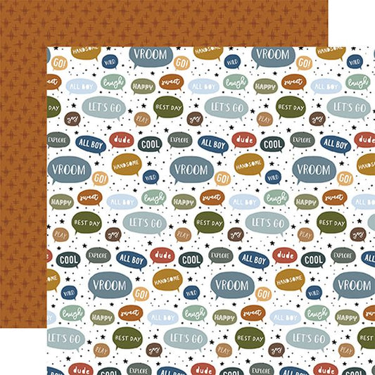 Echo Park Dream Baby Boy:  All Boy Words 12x12 DS Paper