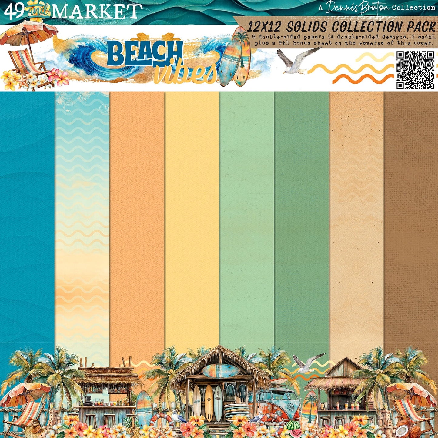 49 And Market Collection Pack 12"X12"-Beach Vibes Solids