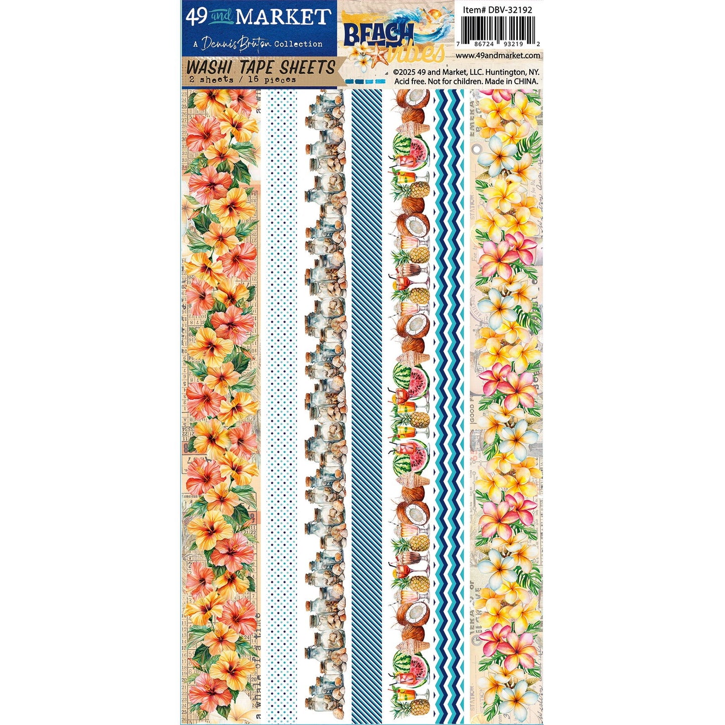 49 And Market Washi Tape Sheets-Beach Vibes