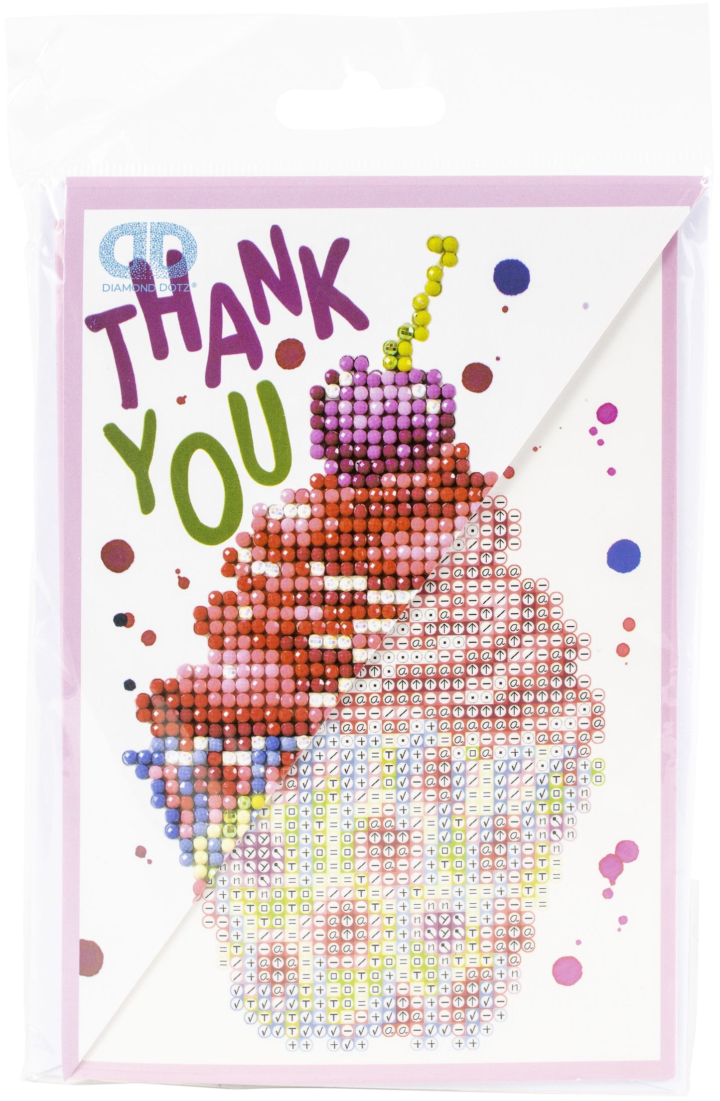 Diamond Dotz Diamond Art Greeting Card Kit 5"X7"-Cupcake Thank You