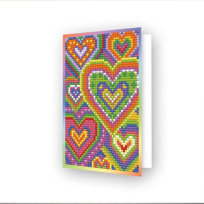 Diamond Dotz Diamond Art Greeting Card Kit 5"X7"-Heart Mosaic