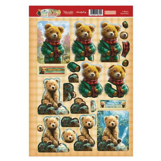 Hunkydory Crafts A Beary Good Day Decoupage Topper Sheet