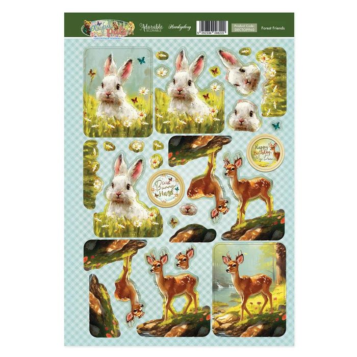 Hunkydory Crafts Forest Friends Decoupage Topper Sheet
