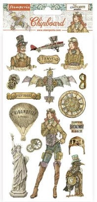 Stamperia Adhesive Chipboard 6"X12" - Sir Vagabond Aviator