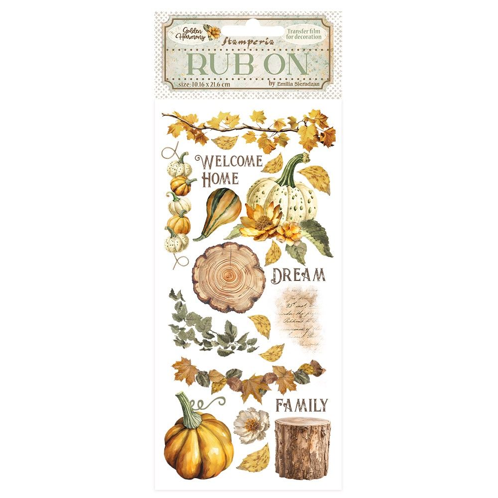 Stamperia Golden Harmony Pumpkins 4"x8.5" Rub-On