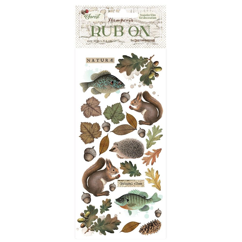 Stamperia Forest Leaves And Animals 4"x8.5" Rub-On