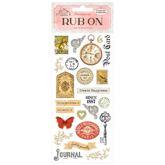 Stamperia Create Happiness: Journal 4"x8.5" Rub-On