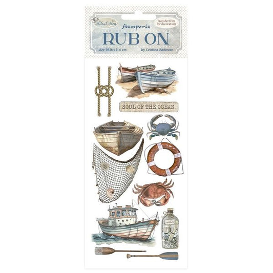 Stamperia Silent Sea Boat 4"x8.5" Rub-On