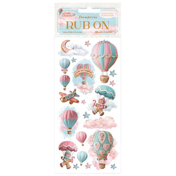 Stamperia Candy Christmas Hot-Air Balloons Rub-ons from the Candy Christmas Collection