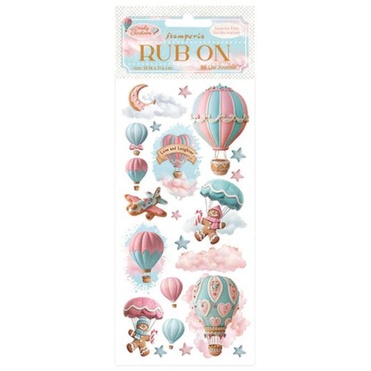 Stamperia Candy Christmas Hot-Air Balloons Rub-ons from the Candy Christmas Collection