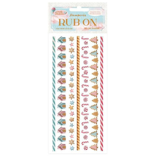 DISC - Stamperia Stamperia Candy Christmas Stripes Rub-ons from the Candy Christmas Collection