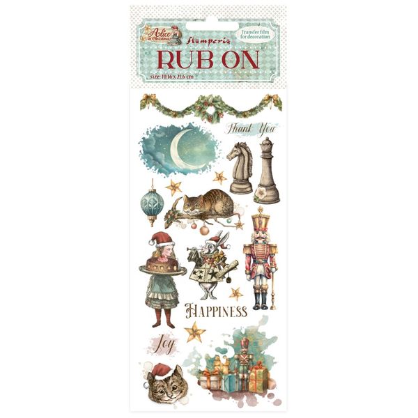 Stamperia Alice In Christmas Happiness 4"X8.5" Rub-On
