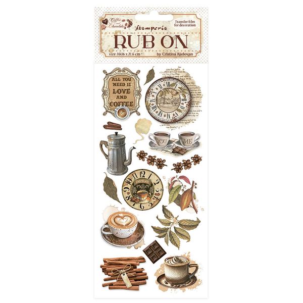 Stamperia Coffee and Chocolate All You Need Is Love and Stamperia Coffee 4"x8.5" Rub-On