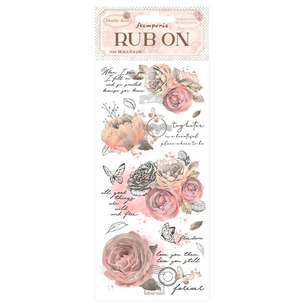 DISC - Stamperia Shabby Rose 4"x8.5" Rub-On