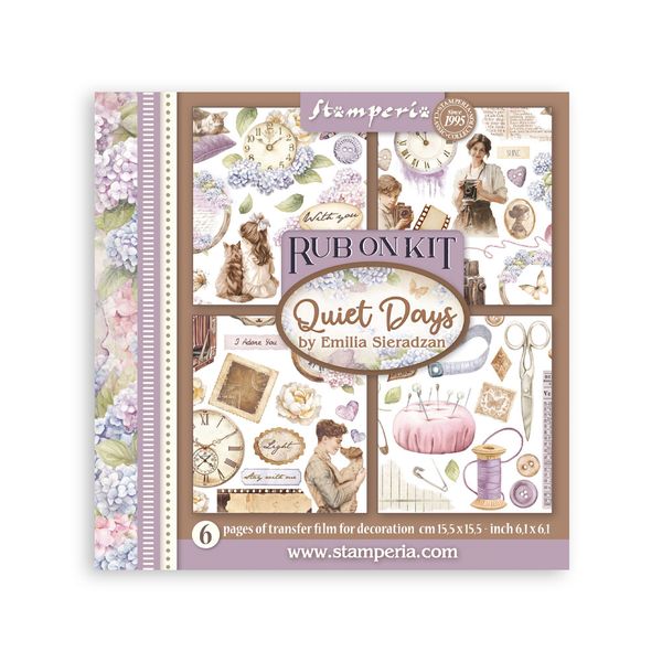 Stamperia Quiet Days Rub-on Kit, 6 pages