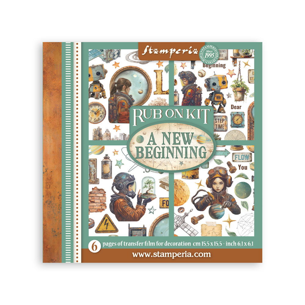 Stamperia Rub on kit cm 15,5x15,5 - 6 pages A new Beginning