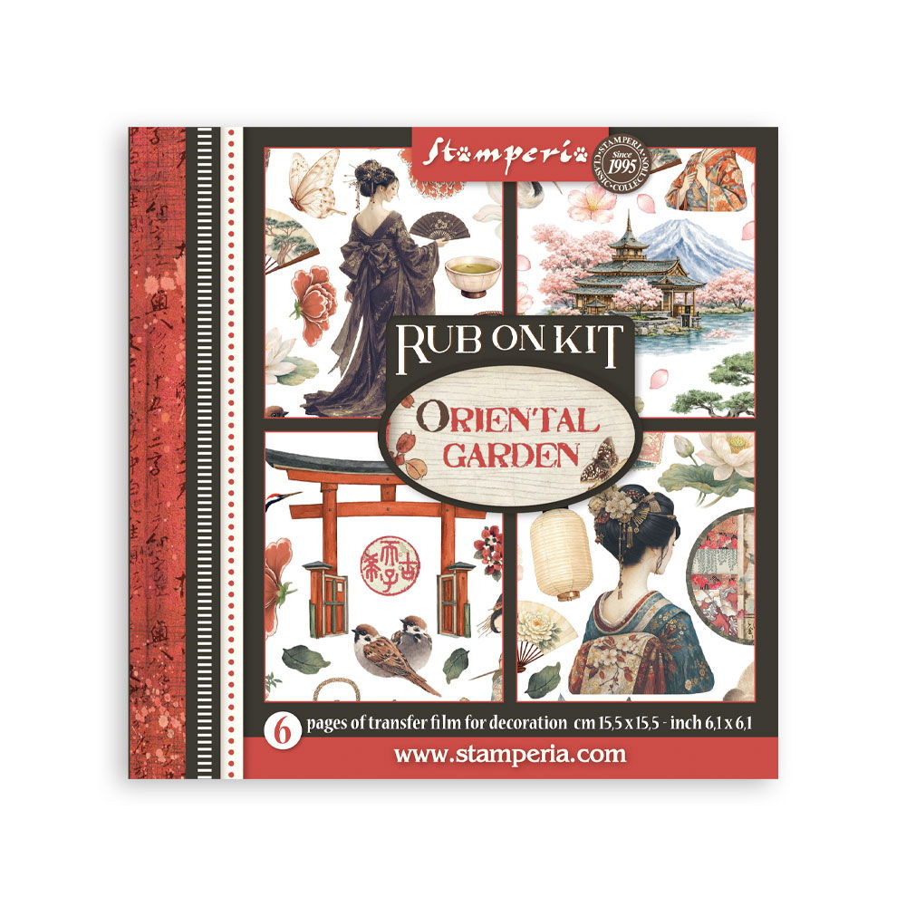 Stamperia Oriental Garden Printed Decorative Rub On Kit