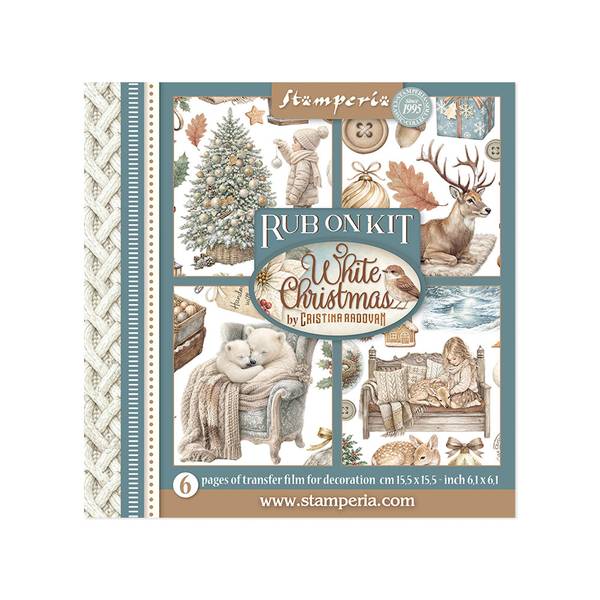 Stamperia White Christmas Decorative Rub On Kit