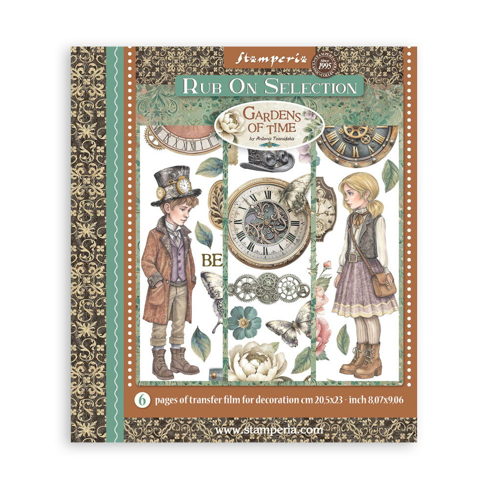 Stamperia Gardens of Time Rub On Selection, 6 pages