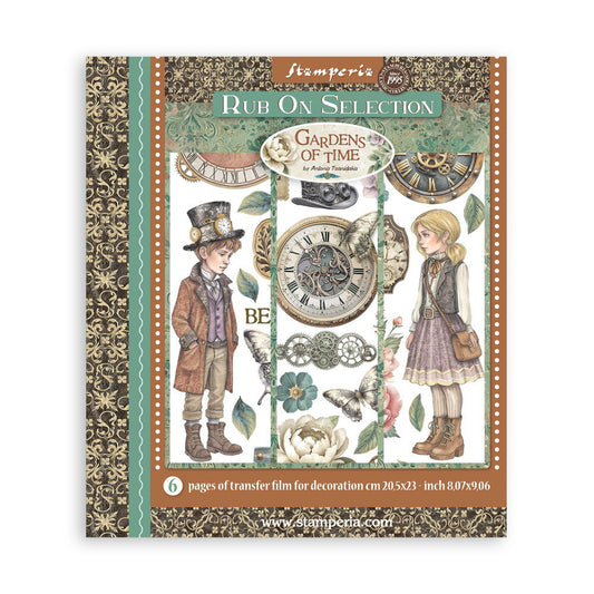 Stamperia Gardens of Time Rub On Selection, 6 pages
