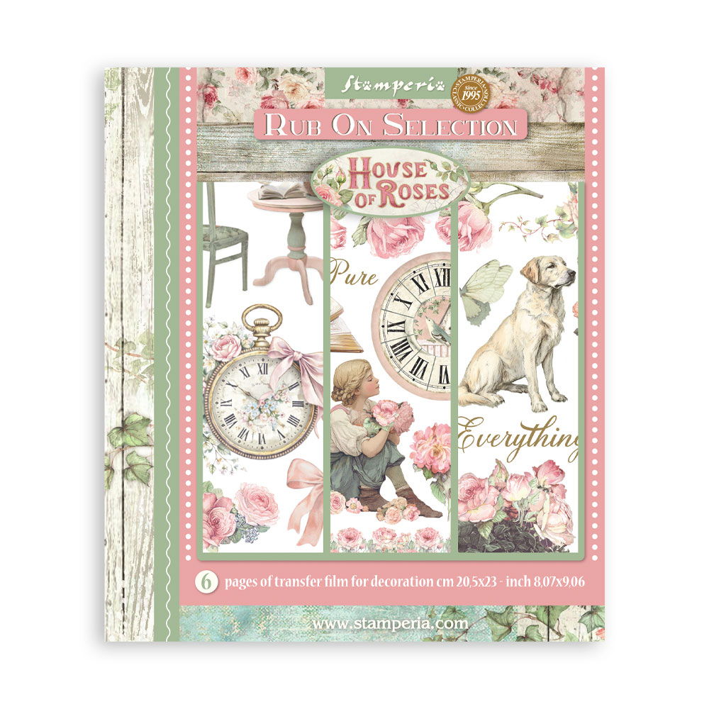 Stamperia House of Roses Rub On Selection, 6 pages