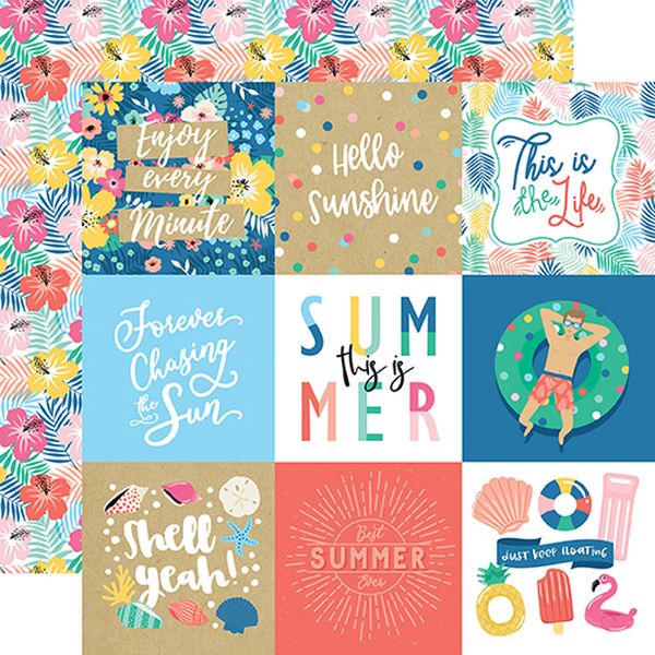 Echo Park Dive into Summer: 4x4 Journaling Cards