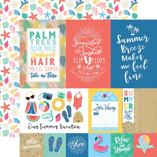 Echo Park Dive into Summer - Multi Journaling Cards - 12 x12 Paper
