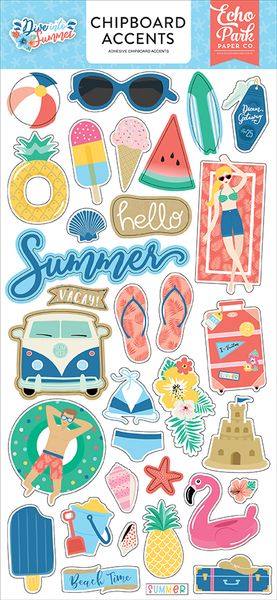 Echo Park Paper Company Dive Into Summer Chipboard Accents