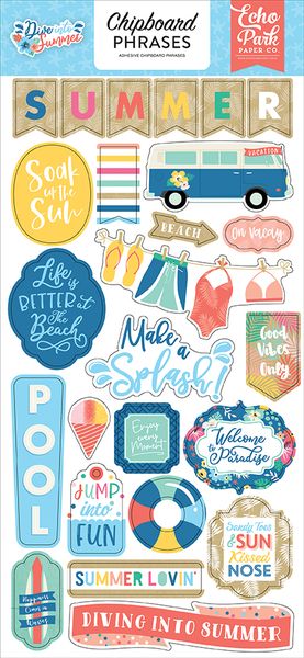 Echo Park Paper Company Dive Into Summer Chipboard Phrases