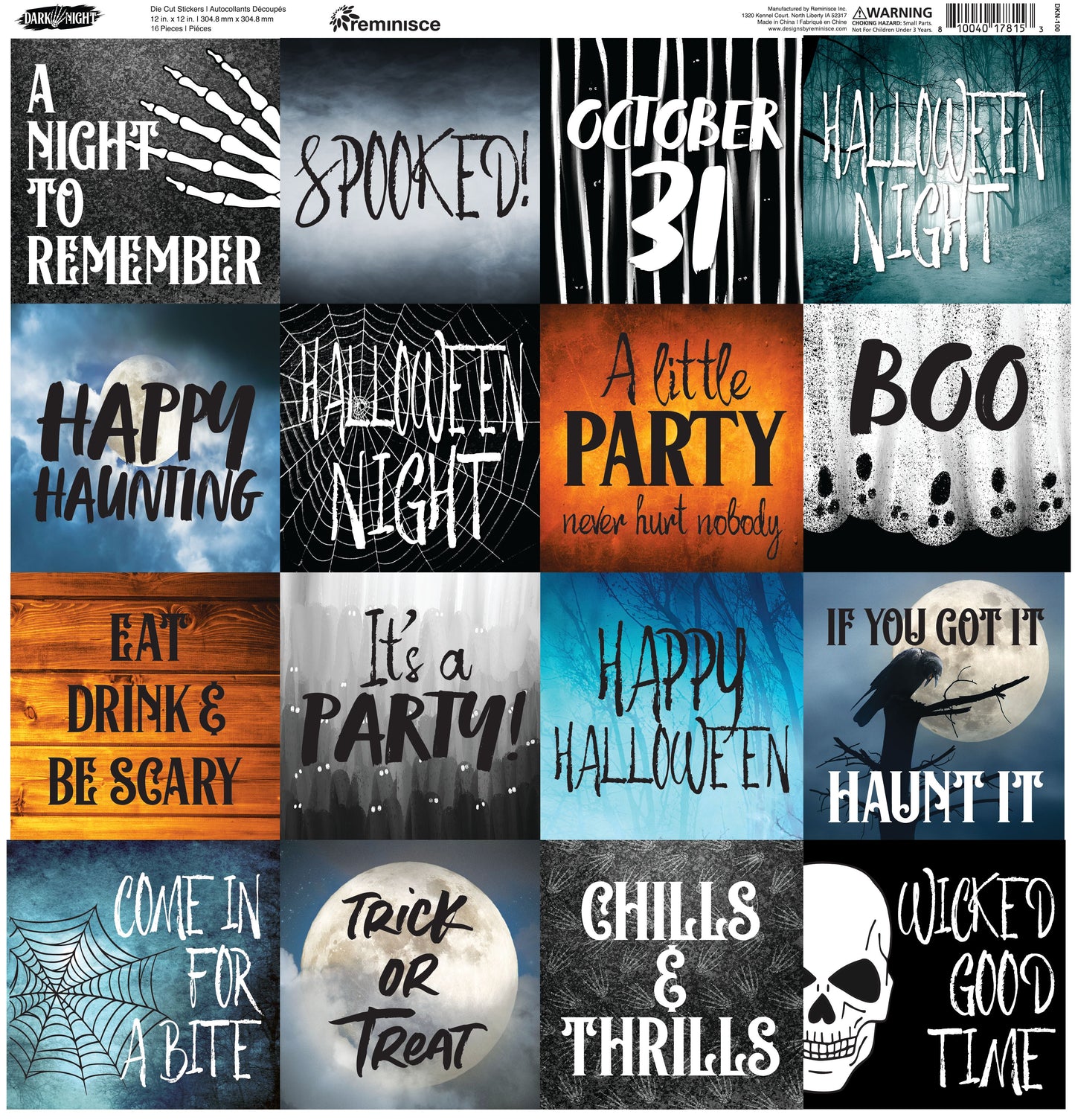 Reminisce Dark Night 12x12 Poster Sticker