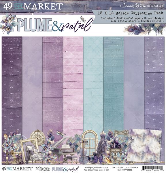 49 And Market Solids Collection Pack 12"X12"-Plume & Petal