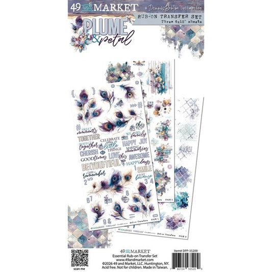49 And Market Blendable Rub-On Transfer Set 6"X12"-Plume & Petal