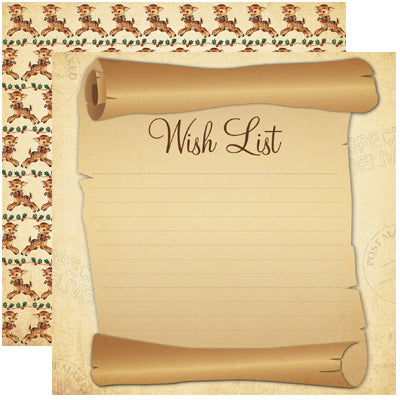 Reminisce Dear Santa: Wish List Paper DS Paper (1 Sheet)