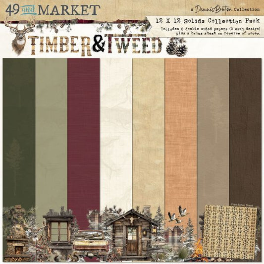49 and Market Timber & Tweed 12"x12" Solids Collection Pack