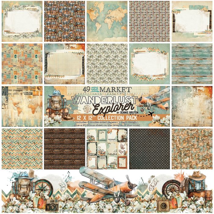 49 & Market Wanderlust Explorer 12"X12" Collection Pack