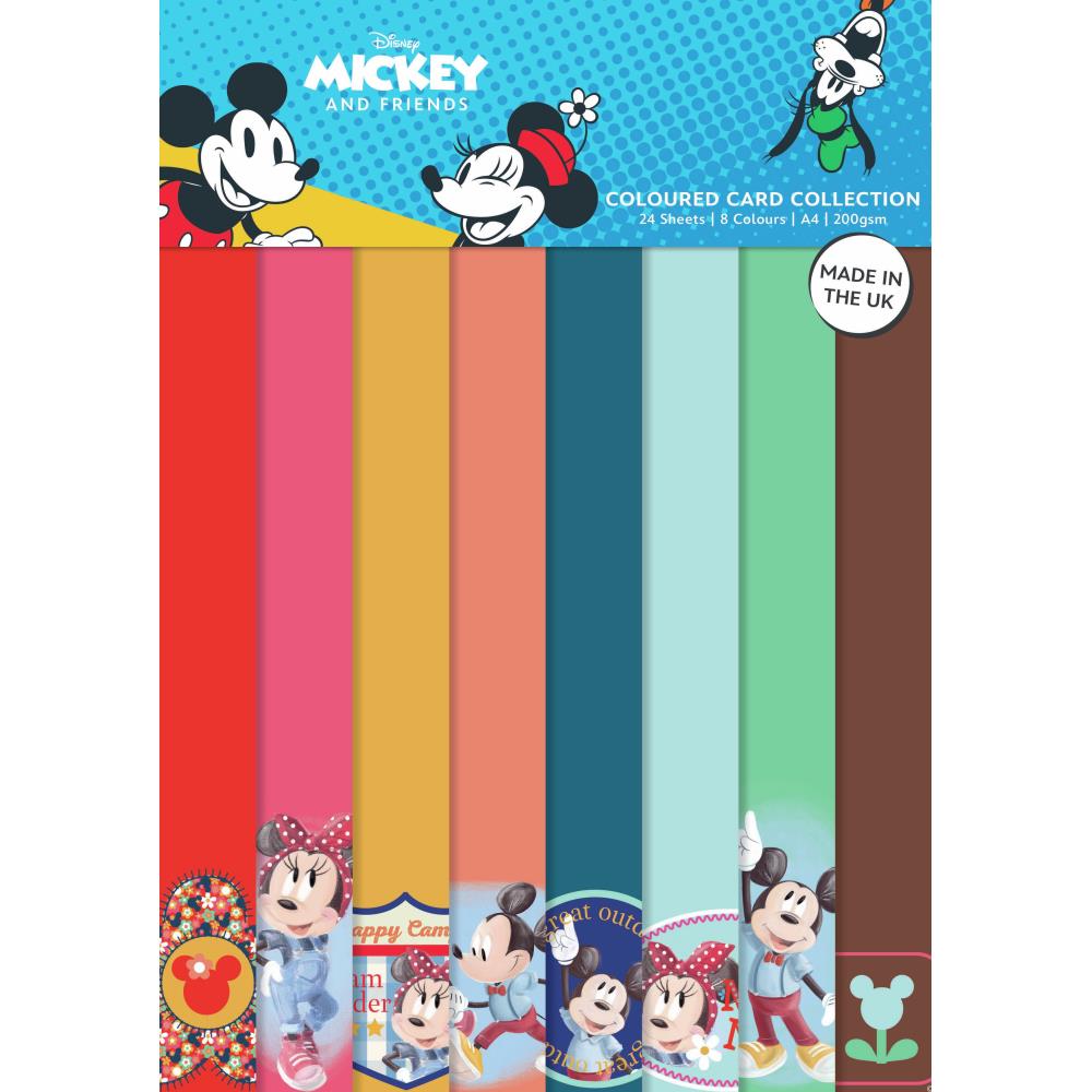 Creative World of Crafts Disney Mickey & Minnie Coloured Card Pack